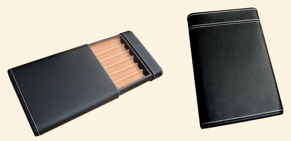 Leather Cigar Travel Cigar Case...6 Ct..